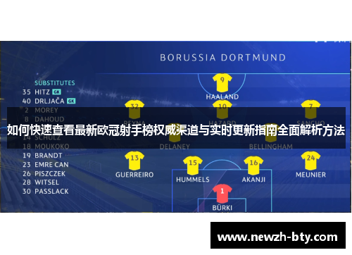 如何快速查看最新欧冠射手榜权威渠道与实时更新指南全面解析方法